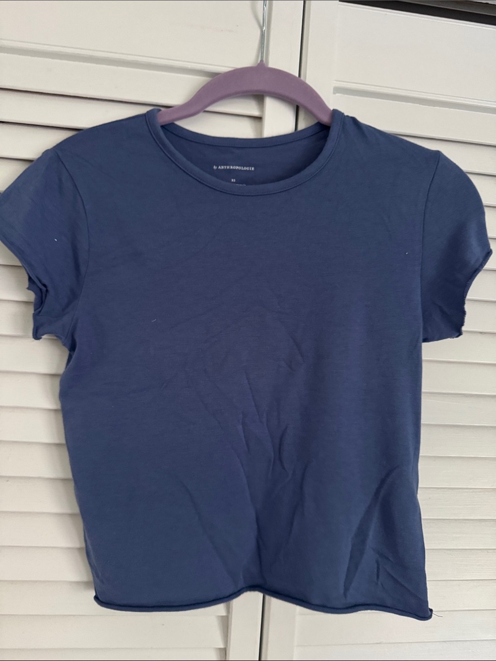 Anthropologie Indigo Short Sleeve Crewneck babydoll Tee size XS